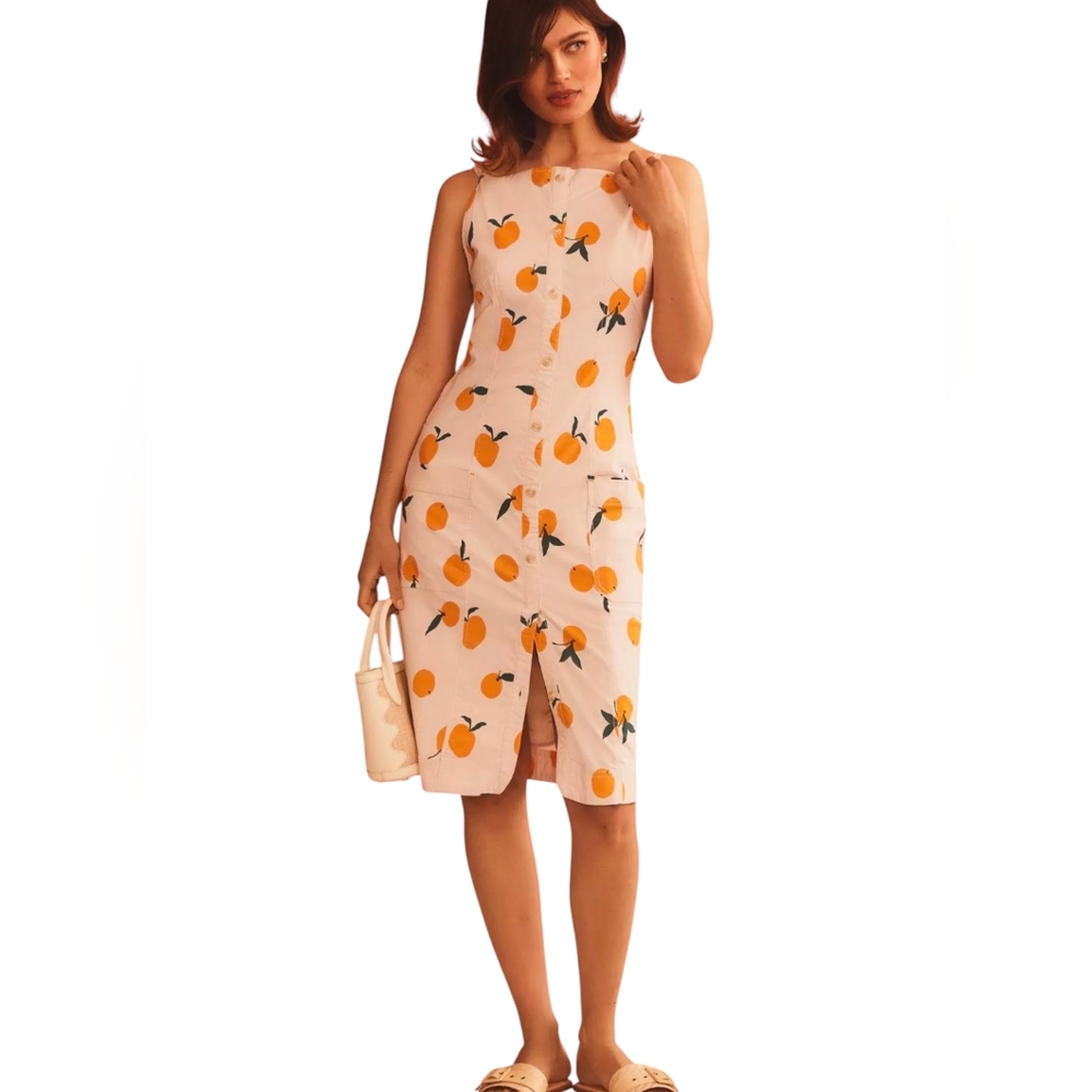 Anthropologie Maeve Colette Midi Dress | XL Petite | Citrus Print Sleeveless
